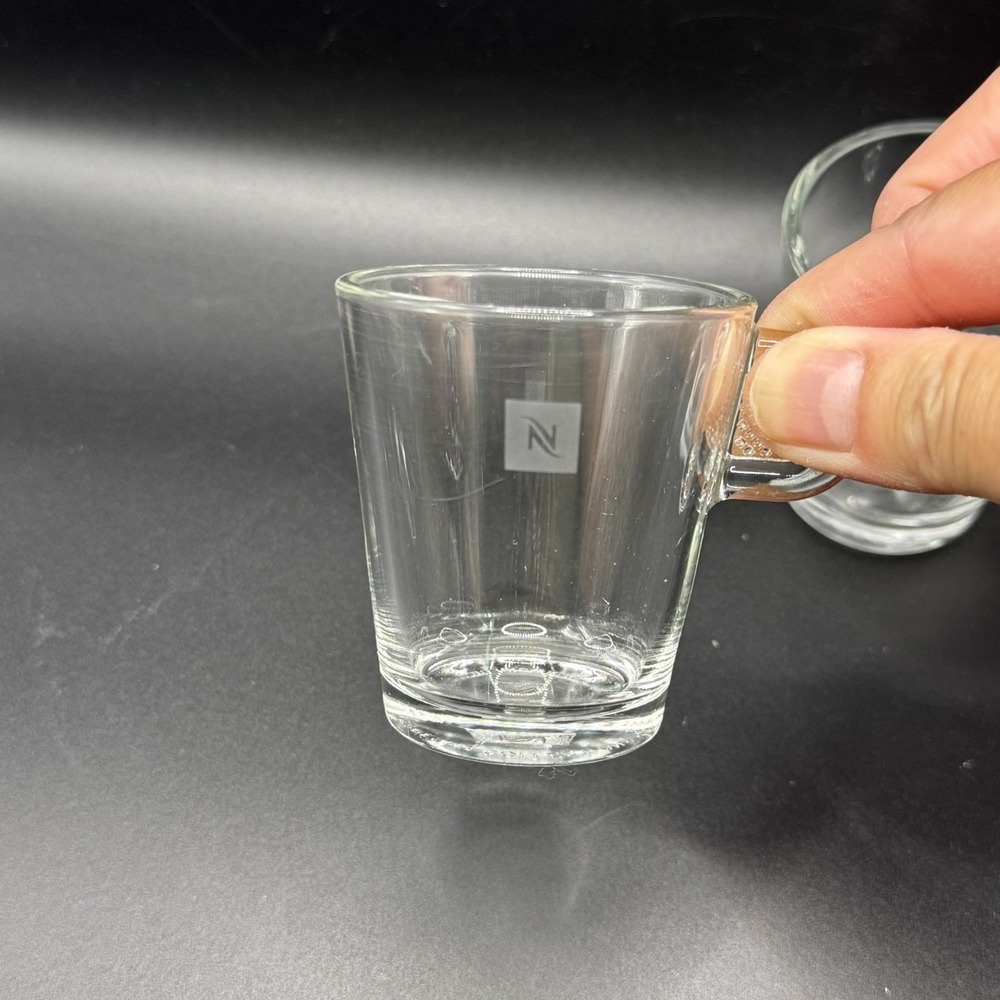 Nespresso Glass Collection Clear Demitasse Espresso Coffee Mug Cup Set of 2 - Picture 8 of 9